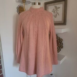 Soft Surroundings Peach Cable Knit Women's Sweater Large